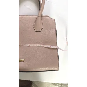 ALDO Womens Taupe Tan Satchel Handbag Structured Tote Shoulder Purse Scarf Charm thumbnail 10