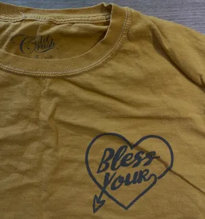 Gold rush Bless Your Heart Mustard Yellow Small Cropped Long Sleeve thumbnail 3