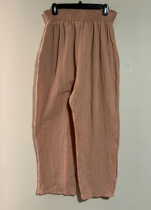 EUC Charlotte Avery Pink Boho Soft Elastic Waist Pants with Pockets size medium thumbnail 1