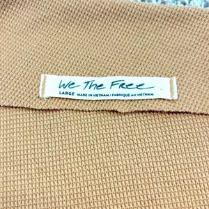 We The Free‎ Fuji Thermal Top Blouse Women LG Tan Waffle Knit Off Shoulder Boho thumbnail 6
