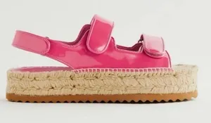 Reformation Trinity Sport Espadrille Patent Leather Hot Pink Sz 7 NEW thumbnail 1
