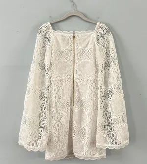 Alice McCALL Berwyn Diamond Veins Anthropologie BHLDN Porcelain White Lace Dress thumbnail 9