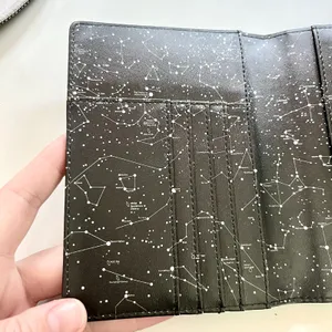 astronomy-themed constellation passport cover Black White Multi Compartment thumbnail 4