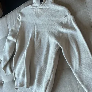 Zara Creme Cotton Blend Knit Hoodie thumbnail 4