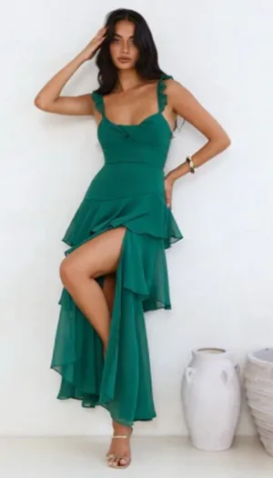 Hello Molly Emerald Ruffled Maxi Dress thumbnail 1