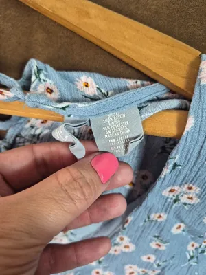 Sky & Sparrow Blue Floral Crop Top thumbnail 9