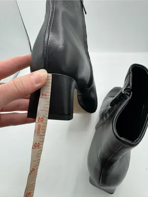 Vince Black Leather Hailey Ankle Bootie Boot square toe minimalist modern size 8 thumbnail 7