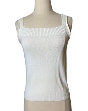 square neck ripped white tank top thumbnail 1