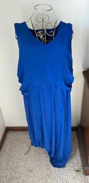 Chico's Sleeveless V Neck Midi Dress Chico's Size 4 Royal Blue thumbnail 1