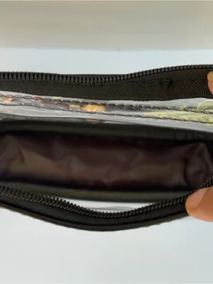 Clear Stadium Crossbody Bag Black Trim Green Red Stripe Strap Gold Hardware thumbnail 4