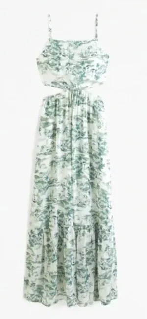 Abercrombie & Fitch Cutout Maxi Green Dress thumbnail 1