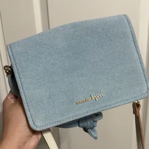 Nanette Lepore Light Blue Denim Convertible Purse Crossbody Bag Minimalist thumbnail 4