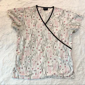 Breast Cancer Awareness Scrub Top Medium thumbnail 2