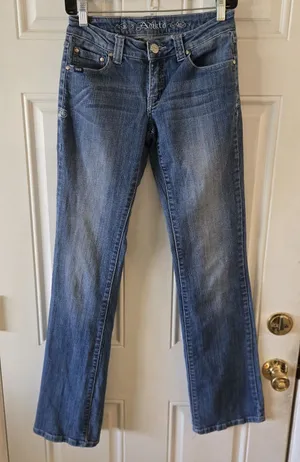 Adiktd Low Rise Bootcut Jeans Size 2 W27 Embroidered Pocket Y2K Western Denim thumbnail 1