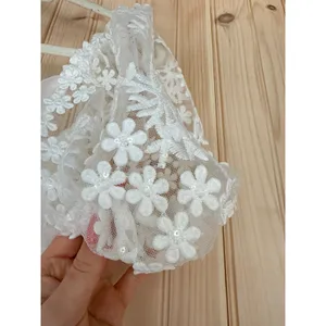 NWT Lulus Charming Potential White Organza Backless Puff Sleeve Mini Dress Sz M thumbnail 7