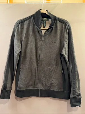 Lauren Ralph Lauren Dark Gray Full-Zip womens Sweater Jacket large activewear thumbnail 1
