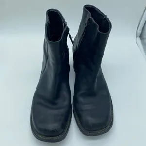 Timberland Alyse Black Leather Block Heel Ankle Boots Moto Y2K Women's size 7 thumbnail 6