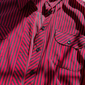 Red and Black Striped Button-Up Shirt thumbnail 3