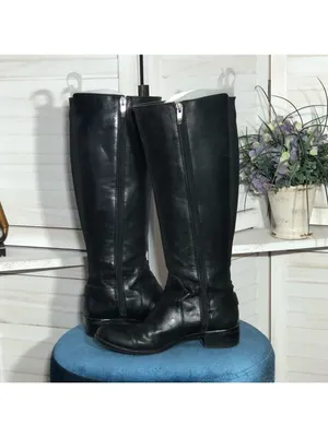 Vince Camuto Black Leather Riding Boots Knee High Size 6.5 thumbnail 2