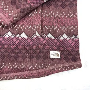 The North Face 1/4 Zip Women’s L Nordic Pattern Red/Brown Pullover Sweater-knit thumbnail 5