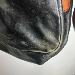 Fossil Harper flap crossbody bag black leather‎ brown leather strap medium size thumbnail 6