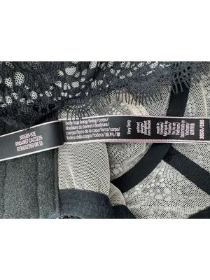 Victoria's Secret Very Sexy Unlined Plunge High Neck Bra Black Floral Lace 38DD thumbnail 7