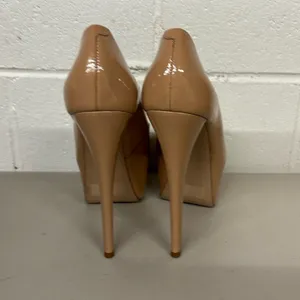 Schutz Zelda Platform Patent Peep Toe Size 9.5 Heels Nude sexy stripper please thumbnail 7