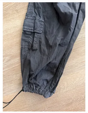 Garage Washed Black Cargo Parachute Joggers thumbnail 2