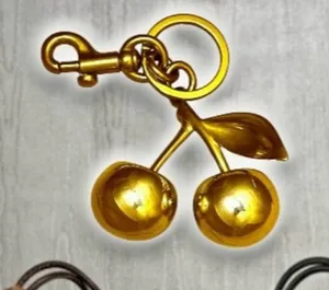 Gold Cherries Bag Charm/Keychain NWT thumbnail 1