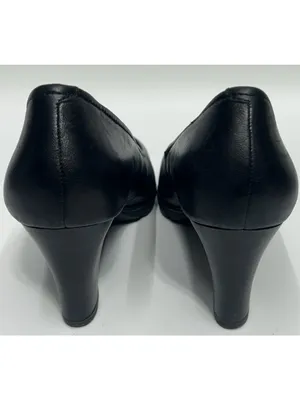 Tamaris Leather Pumps Heels Womens 40/9 Black Memory Foam insole shock absorber thumbnail 5