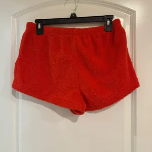 red sherpa pajama shorts thumbnail 3