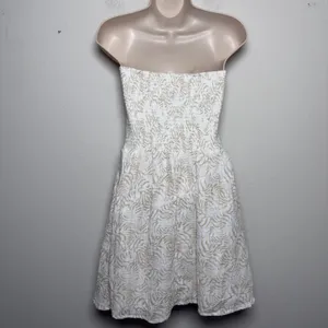 Universal Thread‎ Women Coquette Dress Medium 100% Cotton White Strapless Summer thumbnail 6