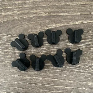 Disney Pin Backs Black Mickey Mouse Heads Set 8 Rubber thumbnail 3