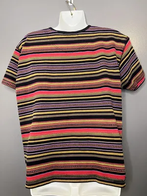 Vintage Pacer Shirt Womens Medium Multicolor Striped Crewneck Retro Tee 90s thumbnail 5