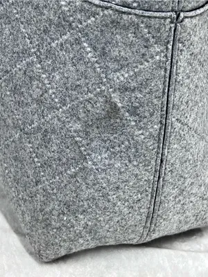Tory Burch Gray Felt block T Tote Bag leather trim w/detachable matching pouch thumbnail 11