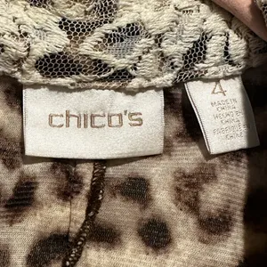 Chicos size 4‎ lace blazer leopard interior thumbnail 2