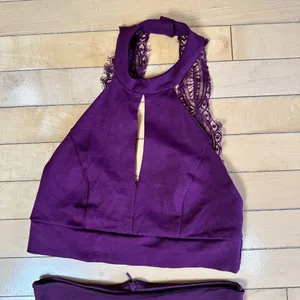 LULU'S 2 Piece Purple Lace Back Crop TOp & Skirt Set Size Small thumbnail 4