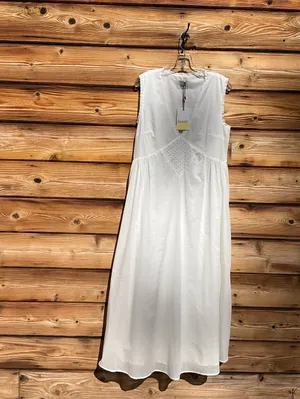 Kourt Few Moda Size M White Sonnet V neck Cotton Long Maxi Ankle Dress thumbnail 4