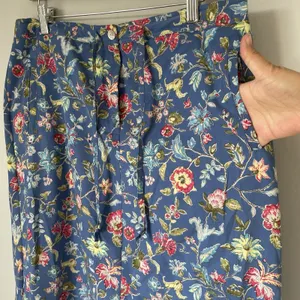 Crazy Horse Vintage Floral Print Maxi Skirt Lightweight Boho Whimsy Blue Size 14 thumbnail 5