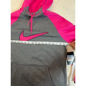 Nike Hot Pink Gray Therma-Fit Pullover Hoodie Sweatshirt Womens Size M NWT thumbnail 9