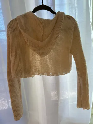 Full Tilt Cream cropped zip up thumbnail 4