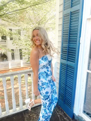 Blue Floral Maxi Dress Thats So Fetch US thumbnail 2
