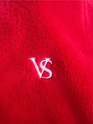 Victoria's Secret Plush Red Cozy Bath Robe Women Size S/P EUC thumbnail 5