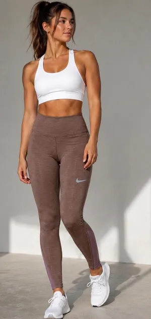 Nike Dri-Fit Rusty Brown Leggings thumbnail 1