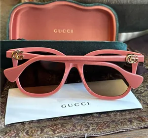 Authentic GUCCI 54 cat eye square Acetate logo sunglasses thumbnail 2