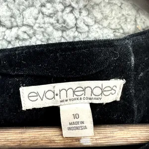 Eva Mendes Dress‎ 10 Black Velvet Fit Flare Whimsigoth Witchy Gothic Party thumbnail 2