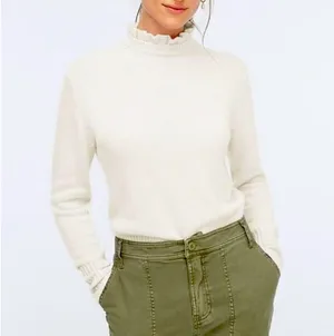 J. Crew Wool Blend Ruffle Neck Sweater thumbnail 2