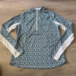 Pebble Beach Dry-Luxe Performance Womens Small Ditsy Floral Quarter Zip Pullover thumbnail 2