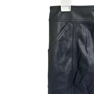 Express Faux Leather Off Center Zip Black Mini Skirt (Size 4) thumbnail 4