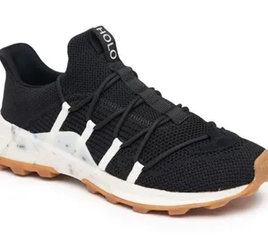 Women's Black Knit Sneakers with Subtle White Accents thumbnail 1